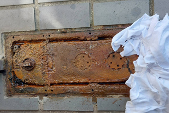 赤穂市　フロアヒンジ　修理　交換