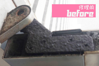 姫路市　ドア修理　ニュースター　フロアヒンジ　交換　工事