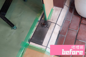 姫路市　ドア修理　ニュースター　フロアヒンジ　交換　工事